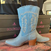 Rhinestone Cowgirl - Denim - Boots