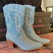 Rhinestone Cowgirl - Denim - Boots