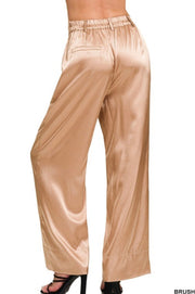Georgia - Satin - Wide Leg - Champagne - Pants