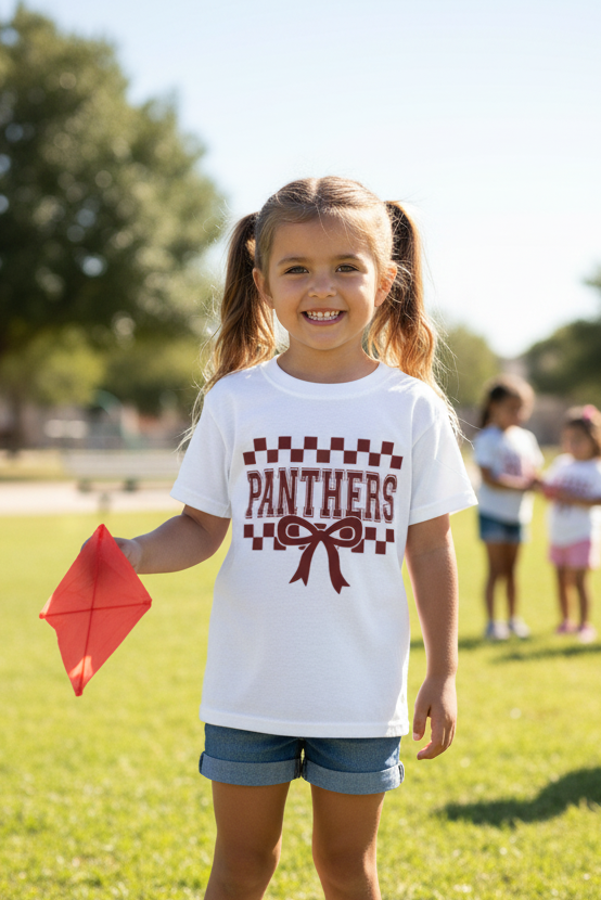 Panthers Checkered w/ Bow - Multiple Options