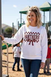 Panthers Checkered w/ Bow - Multiple Options
