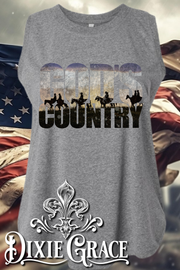 God's Country (The West) - Heather Graphite Gray - Women's Cut Regular and Plus - Graphic Tank