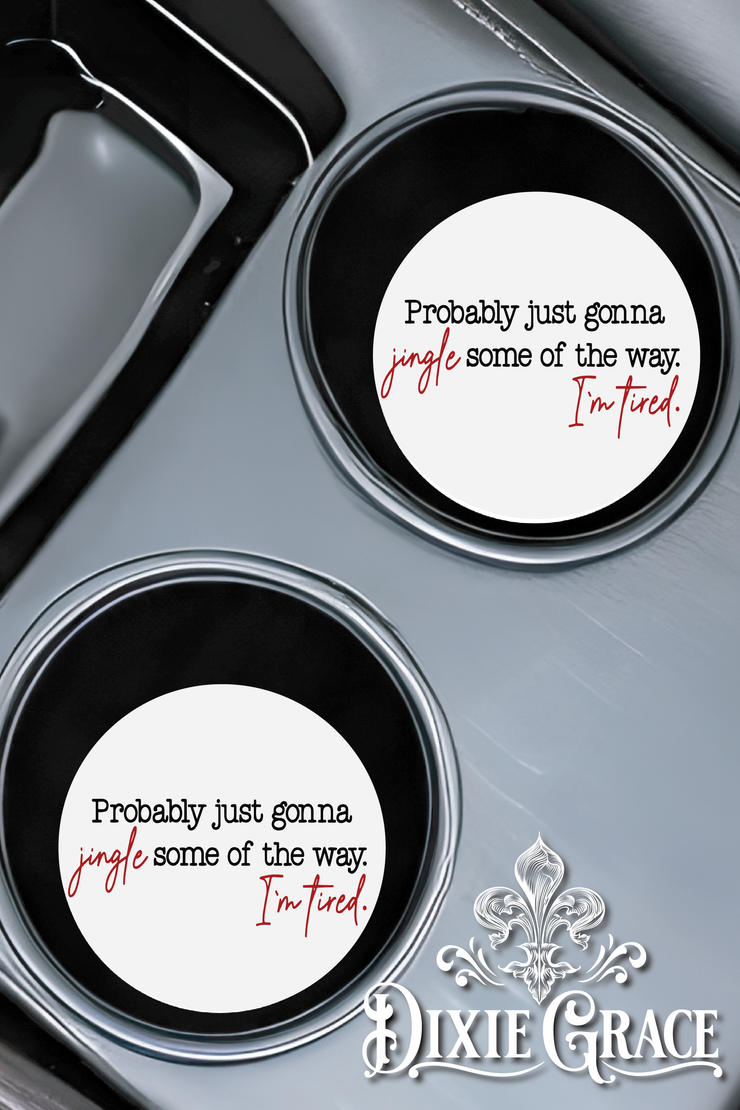 Gonna Jingle Some of the Way - Set of 2 - Car Coasters