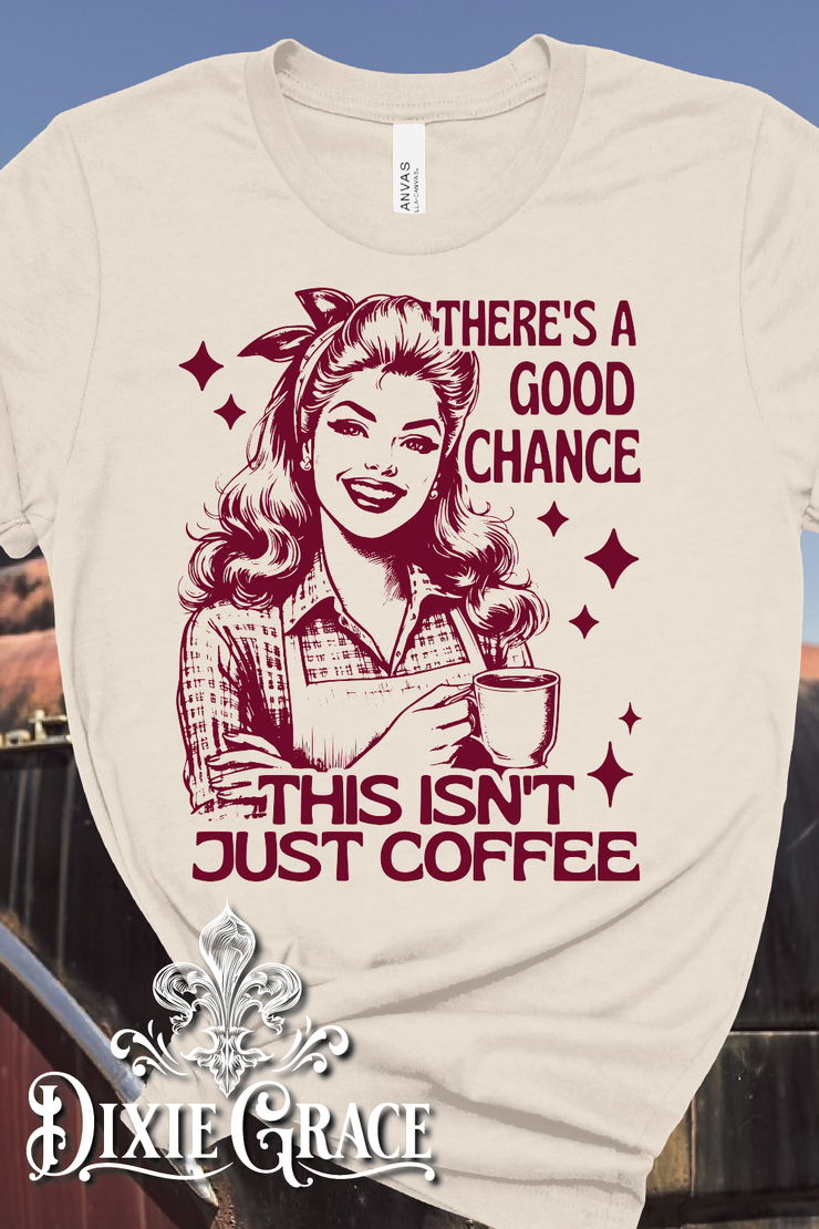 Good Chance This Isn't Coffee - Natural - Long Sleeve, Sweatshirt, Hoodie Option - Graphic Tee