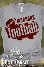Custom Team Grunge Football - Cement - Youth, Long Sleeve, Sweatshirt, Hoodie Option - Graphic Tee