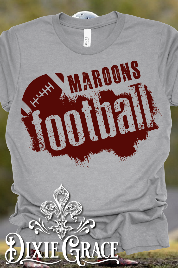 Custom Team Grunge Football - Cement - Youth, Long Sleeve, Sweatshirt, Hoodie Option - Graphic Tee