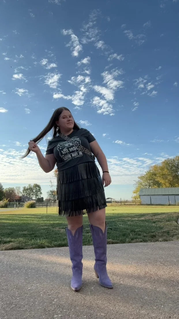Justice - Black Fringe - Skirt