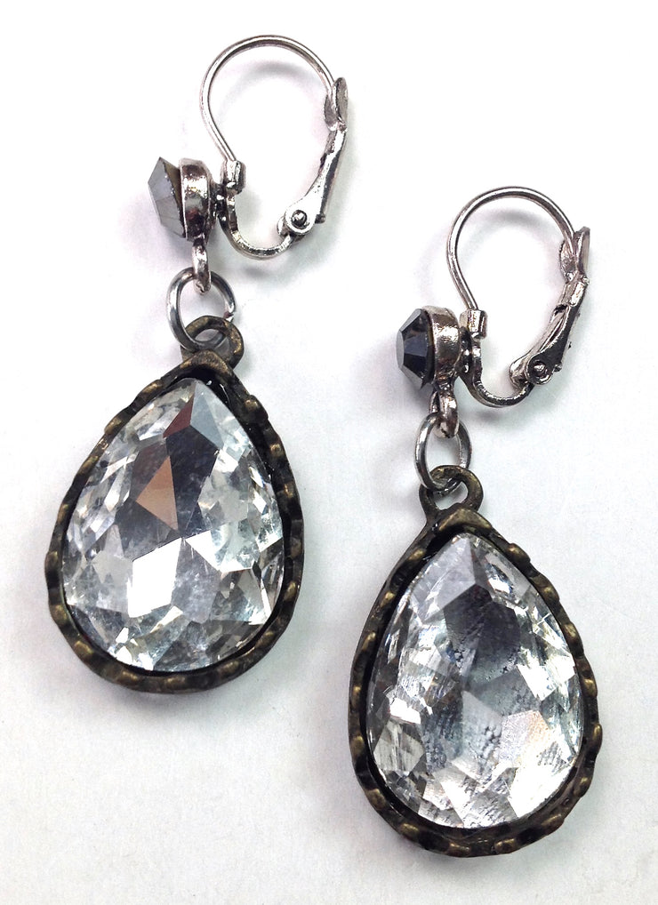 Sylvia - Crystal Drop - Lever Back - Vintage - Earrings