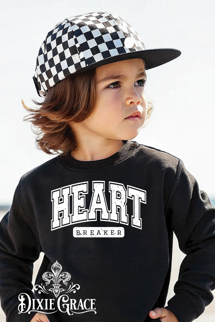 Heart Breaker - Toddler - Red or Black - Graphic Sweatshirt