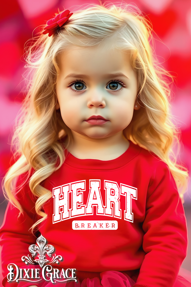 Heart Breaker - Toddler - Red or Black - Graphic Sweatshirt