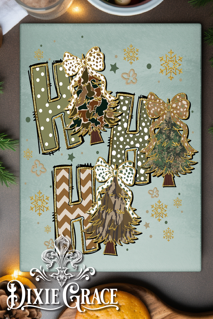 HoHoHo Camo - Glass Cutting/Charcuterie Board