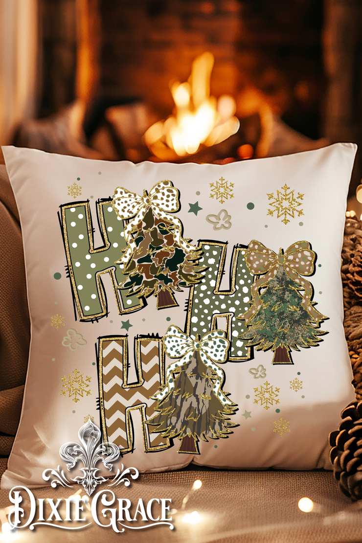 HoHoHo Camo - Includes Insert - Throw Pillow