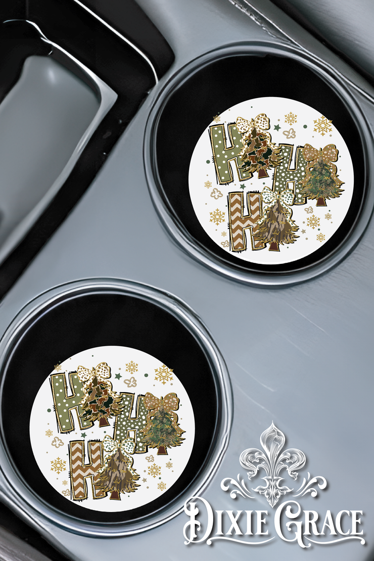HoHoHo Camo - Set of 2 - Car Coasters
