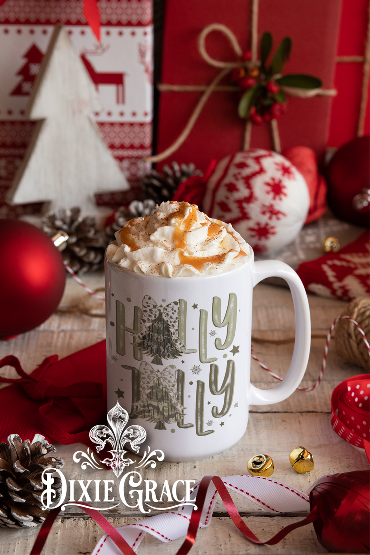 Holly Jolly Camo - Large Coffee Mug