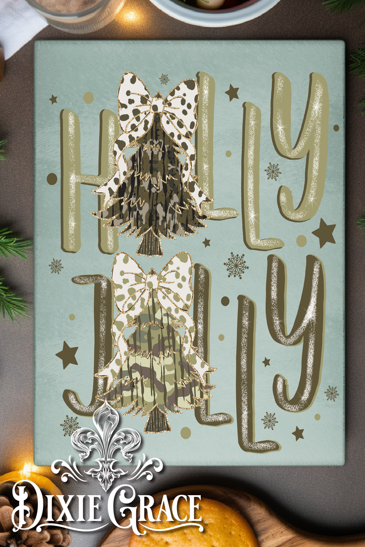 Holly Jolly Camo - Glass Cutting/Charcuterie Board