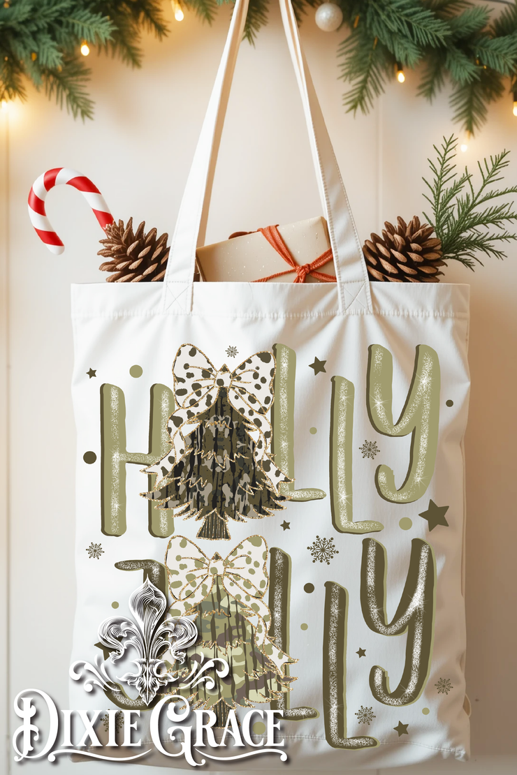 Holly Jolly Camo - Canvas - Tote Bag