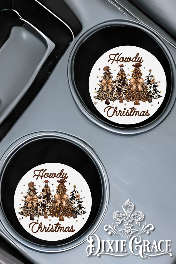 Howdy Christmas - Set of 2 - Car Coasters