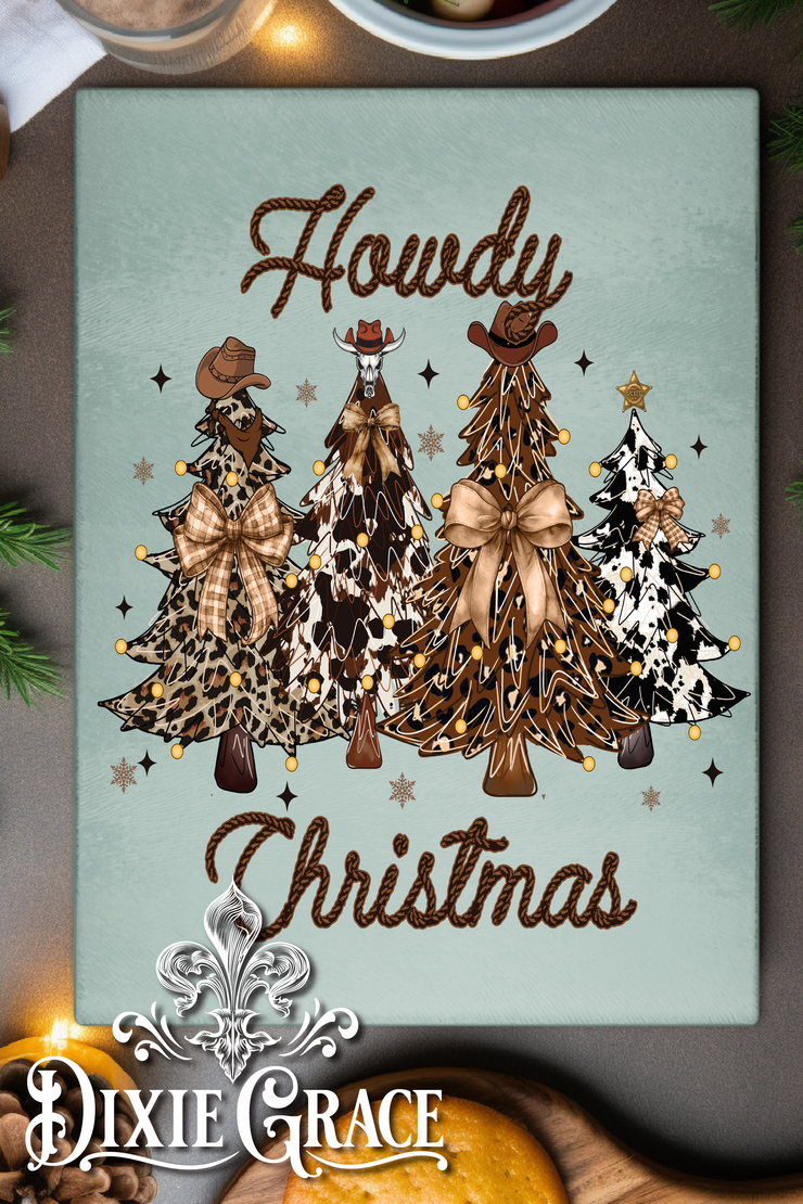 Howdy Christmas - Glass Cutting/Charcuterie Board