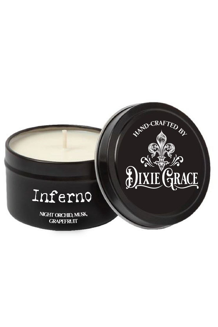 Inferno - 8 oz Candle Tin - Cotton Wick