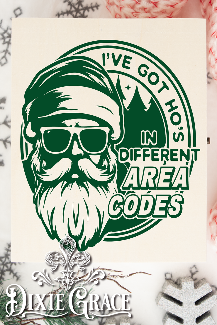 I've Got Hoes in Different Area Codes - Two Sizes - Wooden Box Decor Sign