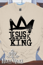 Jesus Is King - Natural - Sweatshirt Option - Graphic Tee