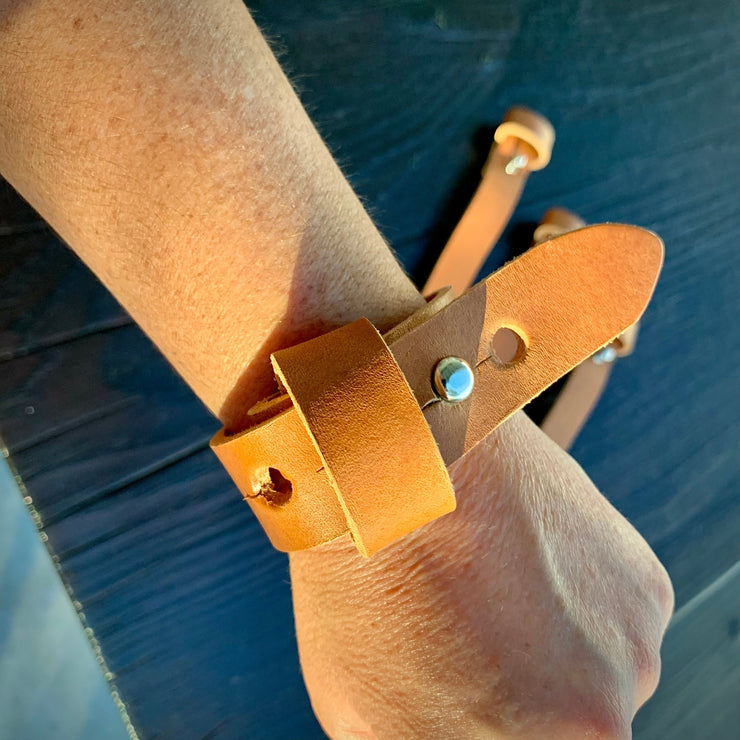 Tan Leather Cuff - Bracelet