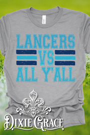 Lancers vs All Y'all - Graphite Heather Gray - Youth, Sweatshirt, Hoodie Option - Graphic Tee