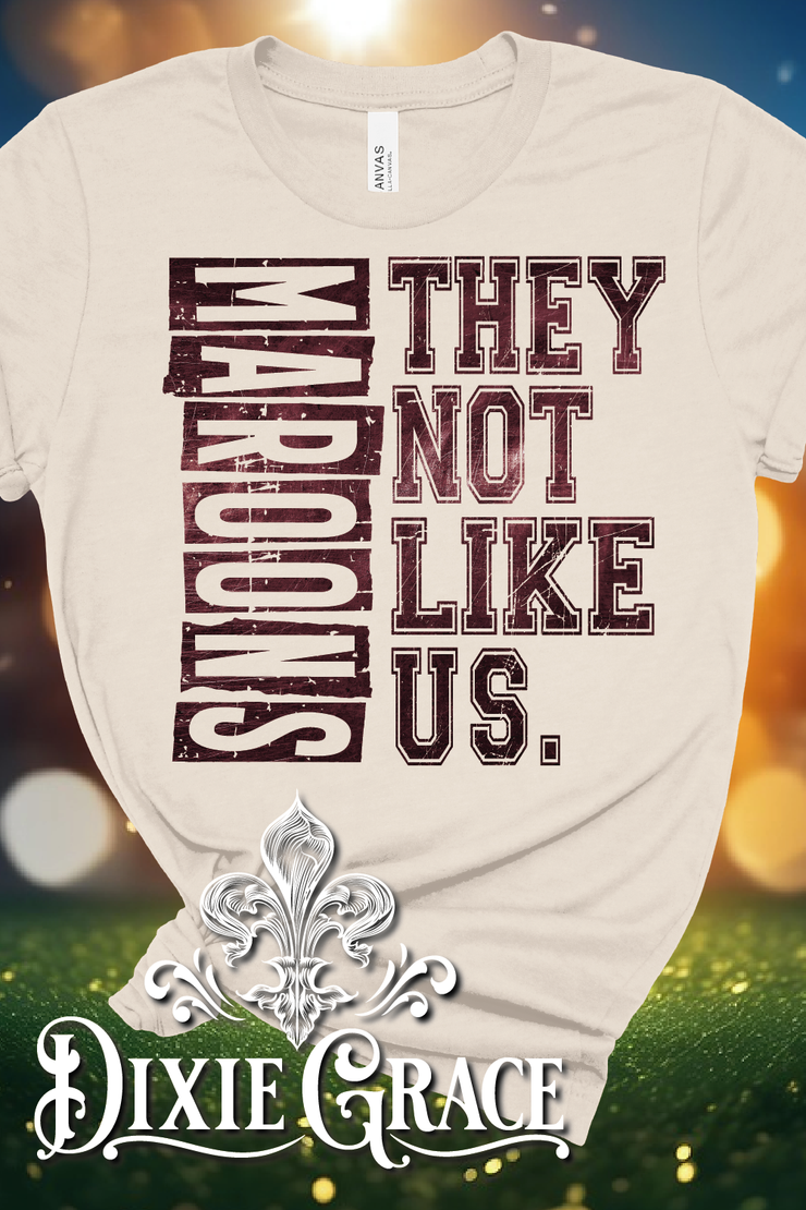 Maroons They Not Like Us - Natural - Youth, Sweatshirt, Hoodie Option - Graphic Tee