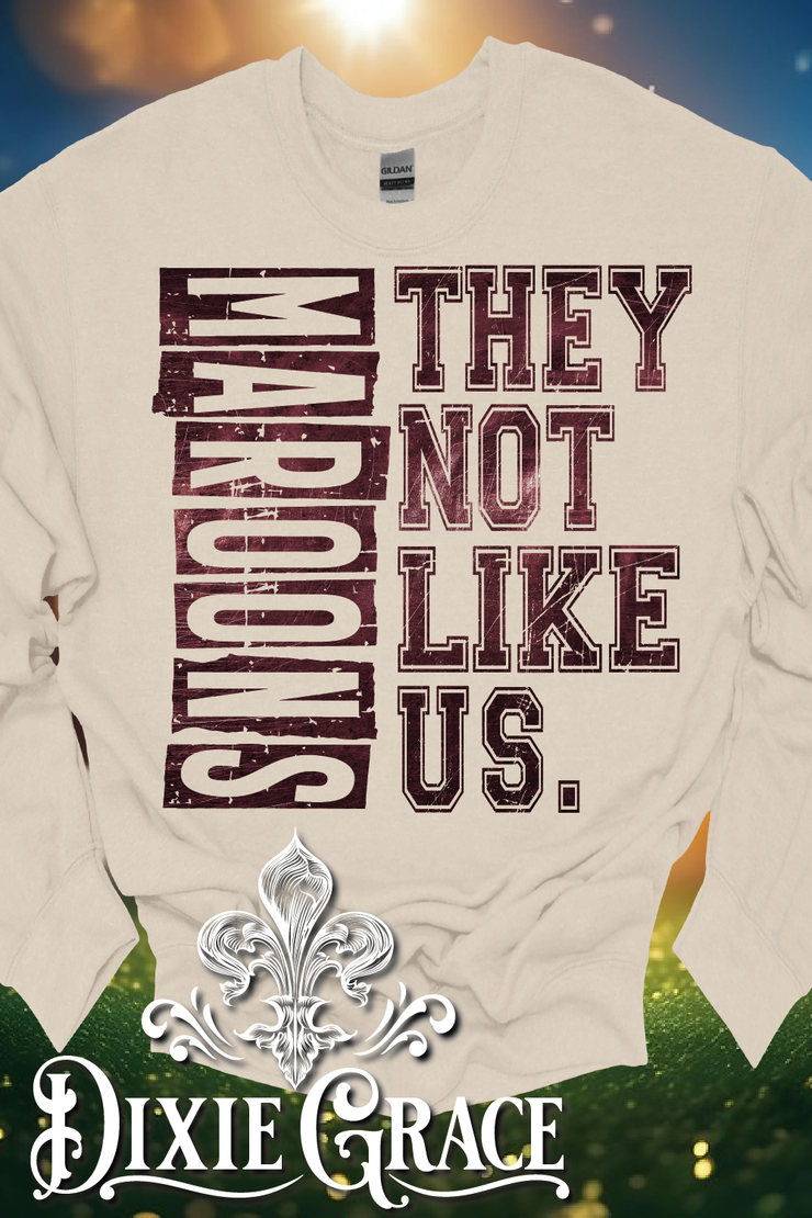 Maroons They Not Like Us - Natural - Youth, Sweatshirt, Hoodie Option - Graphic Tee