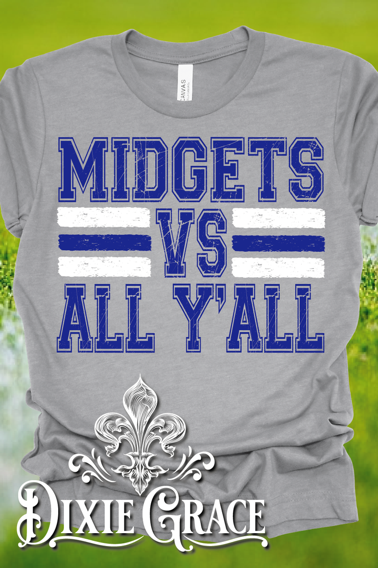 Midgets vs All Y'all - Graphite Heather Gray - Youth, Sweatshirt, Hoodie Option - Graphic Tee