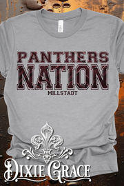 Millstadt Panthers Nation - Dark Heather Gray - Youth, Sweatshirt, Hoodie Option - Graphic Tee