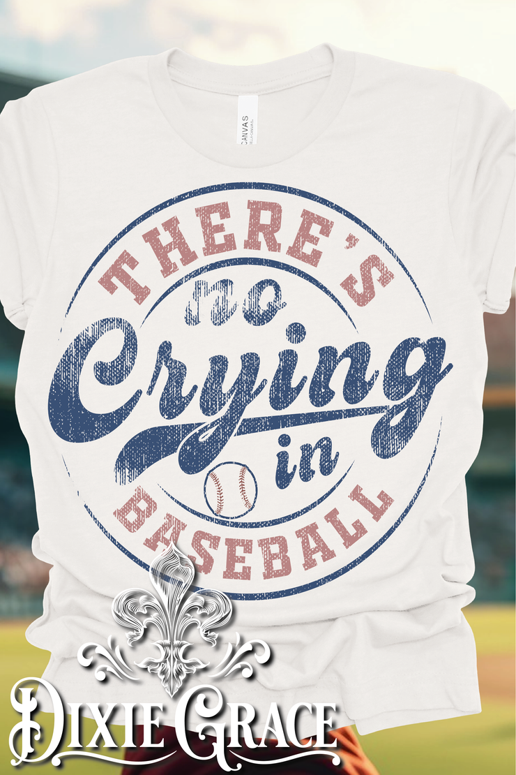 No Crying in Baseball - Vintage White - Youth, Tank, Sweatshirt, Hoodie Option - Graphic Tee