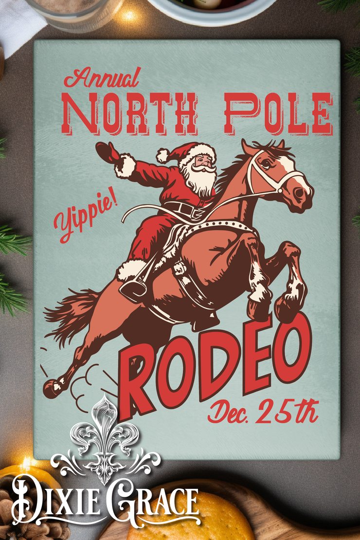 North Pole Rodeo - Glass Cutting/Charcuterie Board