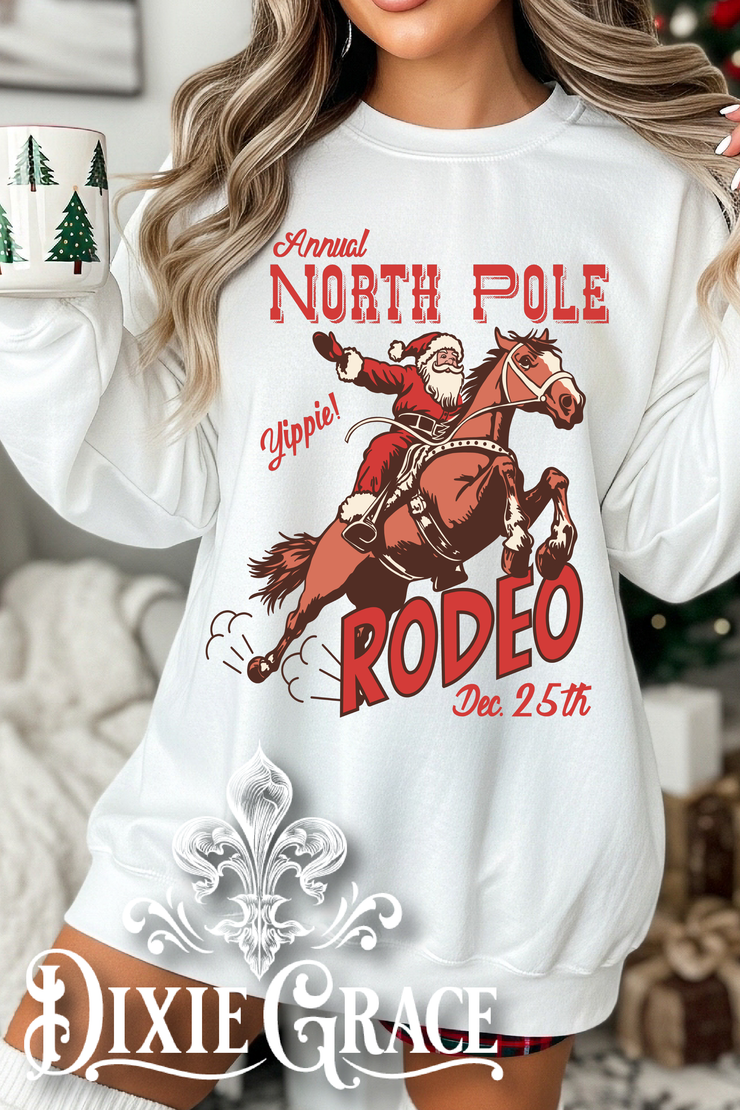North Pole Rodeo - White - Youth, Long Sleeve, Sweatshirt Option - Graphic Tee