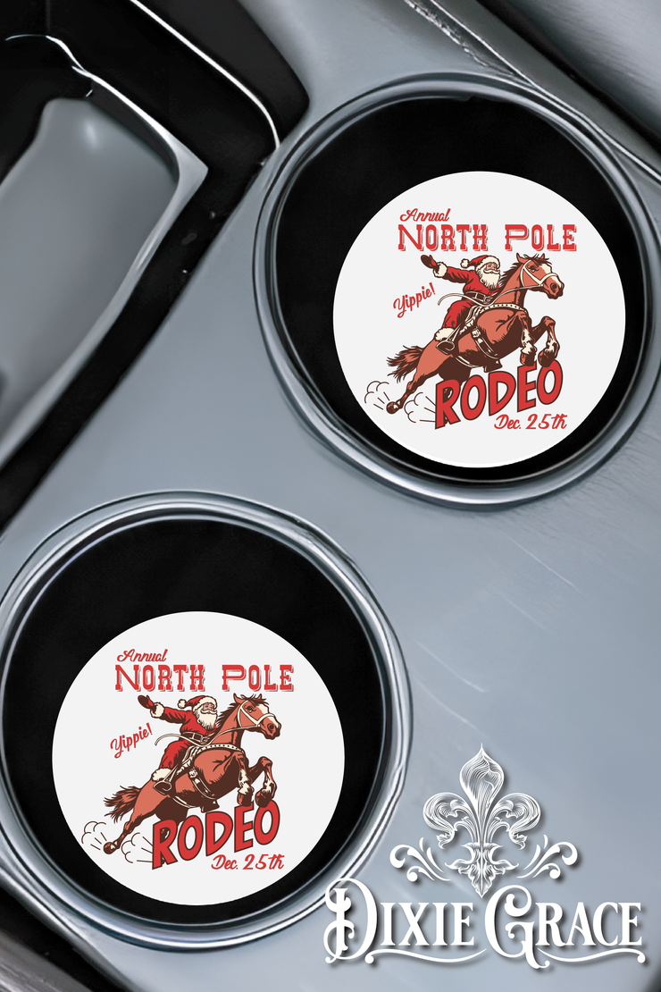 North Pole Rodeo - Set of 2 - Car Coasters