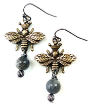 Sinclair - Bee Pendant - Drop - Vintage - Earrings