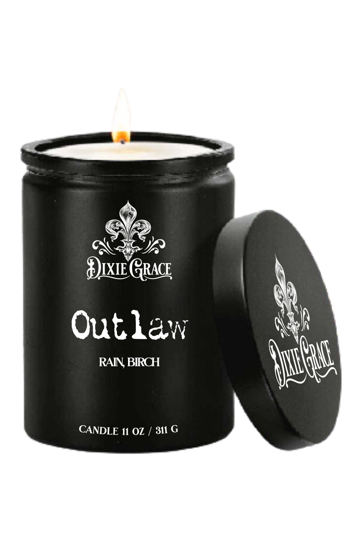 Outlaw - 11 oz Glass Candle - Cotton Wick
