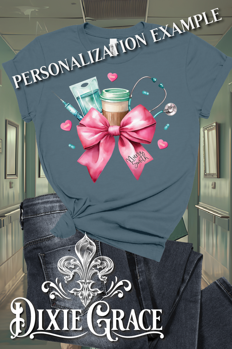 Life of a Nurse - Navy - Personalization Option - Graphic Tee