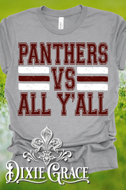 Panthers vs All Y'all - Heather Gray - Sweatshirt and Hoodie Option - Graphic Tee