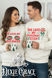 He Likes My Big Bulbs - Cream/Natural - Youth, Long Sleeve, Sweatshirt Option - Graphic Tee