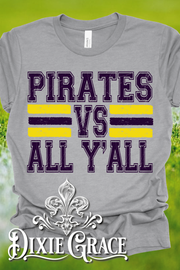 Pirates vs All Y'all - Graphite Heather Gray - Youth, Sweatshirt, Hoodie Option - Graphic Tee