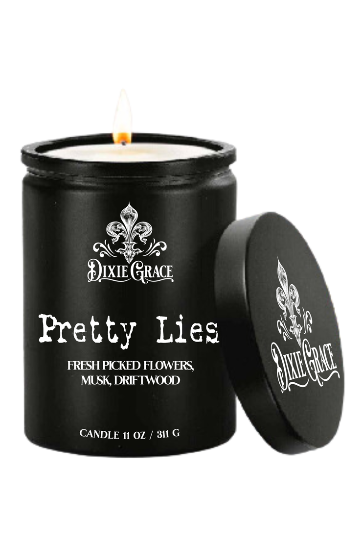 Pretty Lies - 11 oz Glass Candle - Cotton Wick