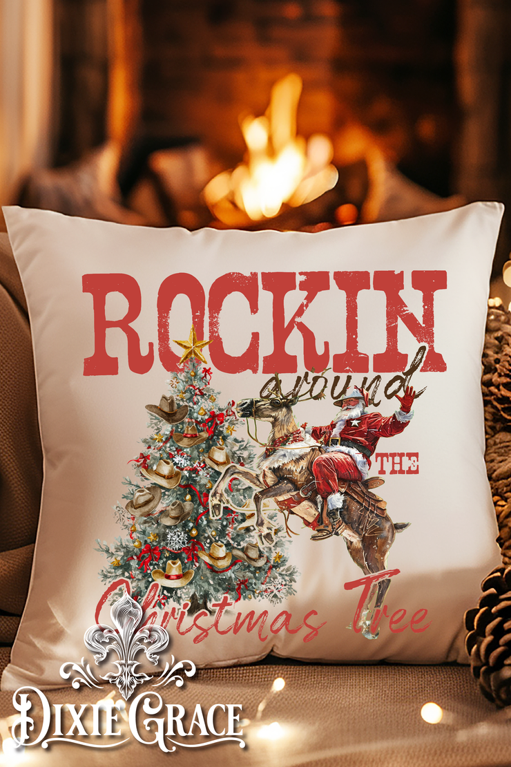 Rockin Around the Christmas Tree - Includes Insert - Throw Pillow