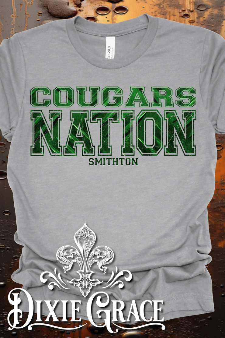 Smithton Cougars Nation - Dark Heather Gray - Sweatshirt and Hoodie Option - Graphic Tee