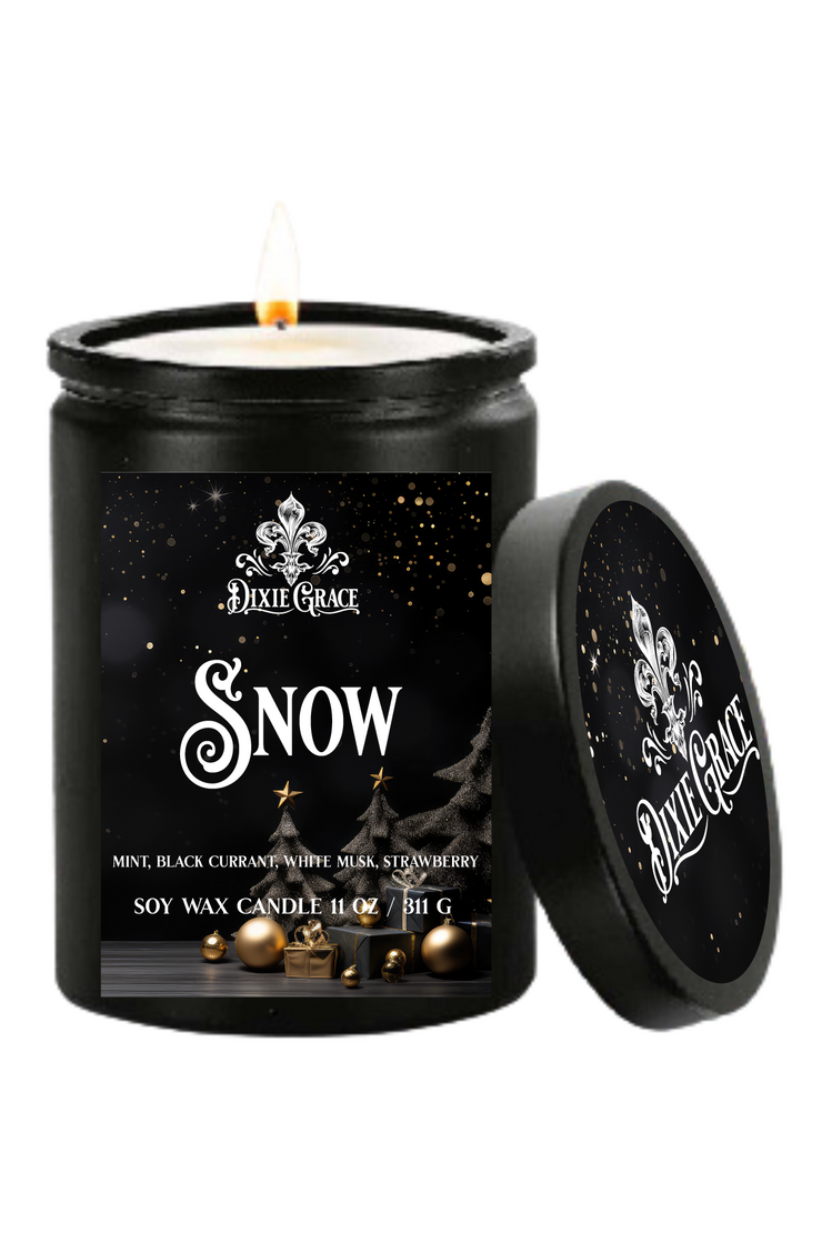 Snow - 11 oz Glass Candle - Cotton Wick