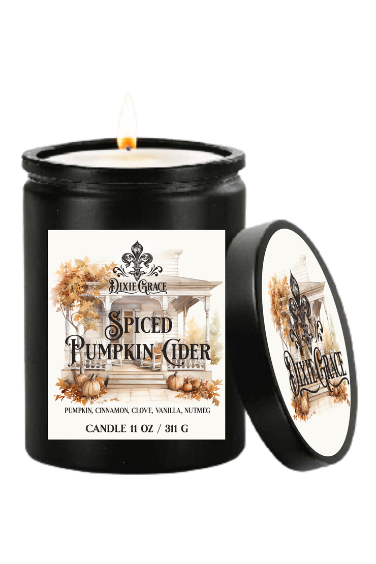 Spiced Pumpkin Cider - 11 oz Glass Candle - Cotton Wick