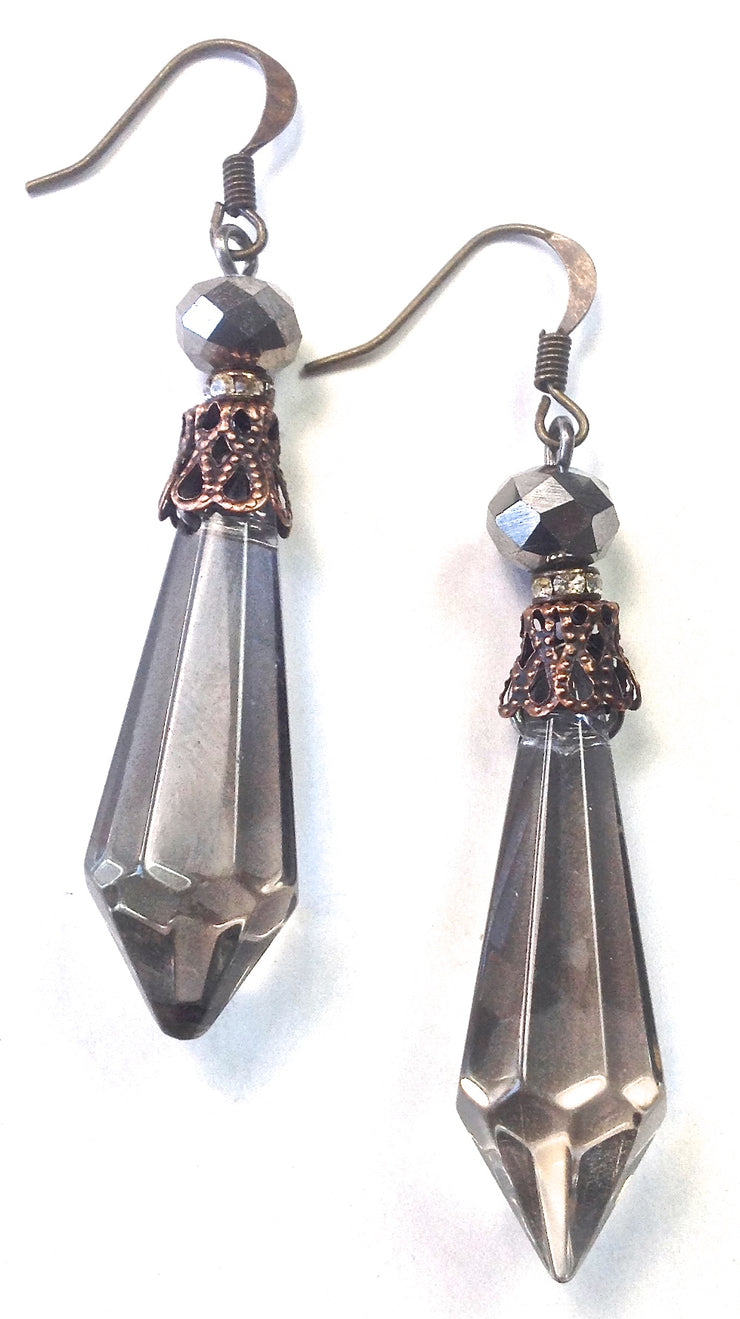 Greta - Point Crystal Drop - Vintage - Earrings