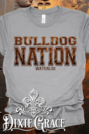 Waterloo Bulldogs Nation - Dark Heather Gray - Sweatshirt and Hoodie Option - Graphic Tee