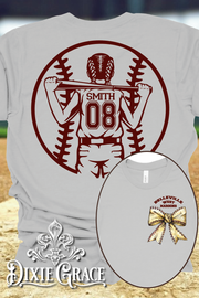 Custom Softball Player - Gray - Youth, Sweatshirt, Hoodie Option - Graphic Tee