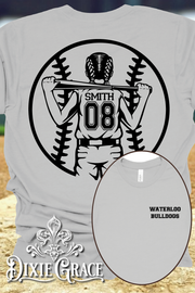 Custom Softball Player - Gray - Youth, Sweatshirt, Hoodie Option - Graphic Tee